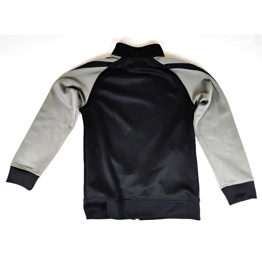 Roots Kids Track Jacket Boys M 7 8 Full Zip Raglan Athletic Pockets Black Gray